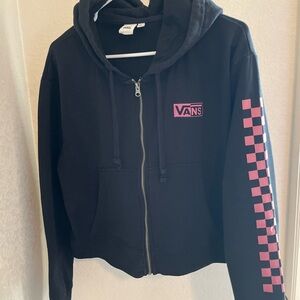 Vans Women’s Half Blast Black/Mauve Crop Zip Hoodie